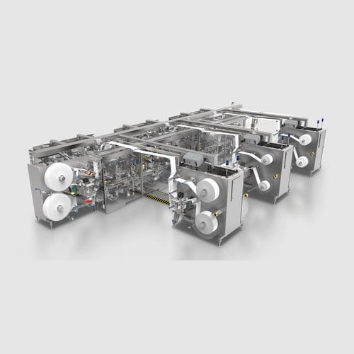 Ligne de conditionnement pour l'industrie pharmaceutique - MDC300 - OPTIMA packaging group GmbH - pour pansements / entièrement automatique / compacte