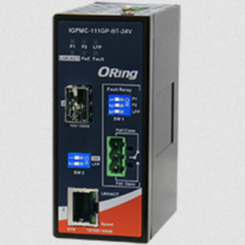 Convertisseur média - IGPMC-111GP-BT-24V - Oring Industrial Networking Corp. - Ethernet / en fibre optique / sur rail DIN