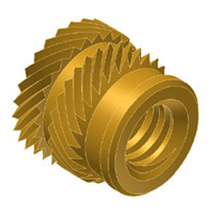 Insert fileté - SONIC-LOK® - PSM International - en laiton / rond / pour thermoplastiques