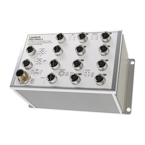 Commutateur Ethernet administrable - IPES-5408S series - Lantech Communications Europe GmbH - 12 ports / gigabit / sur rail DIN