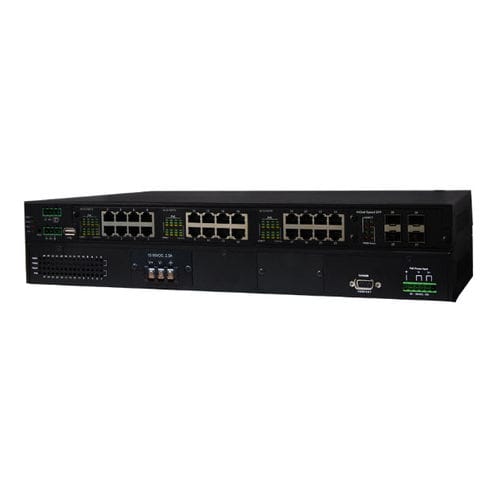 Commutateur Ethernet administrable - IPES-3424DSFP-2P-PT series - Lantech Communications Europe GmbH - 28 ports / gigabit / sur rail DIN