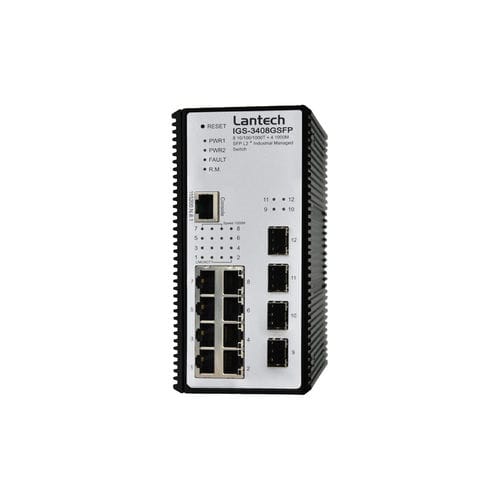 Commutateur Ethernet administrable - IGS-3208GSFP series - Lantech Communications Europe GmbH - 10 ports / sur rail DIN / mural