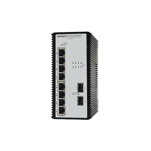 Commutateur Ethernet non administrable - IPGS-0208GSFP series - Lantech Communications Europe GmbH - 10 ports / gigabit / sur rail DIN