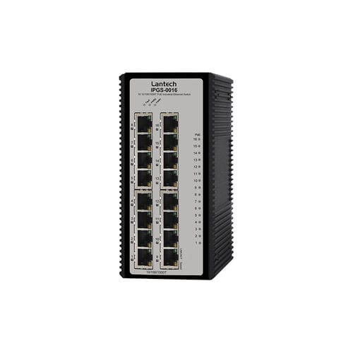 Commutateur Ethernet non administrable - IPGS-0016 series - Lantech Communications Europe GmbH - 16 ports / à liaison sans fil / sur rail DIN