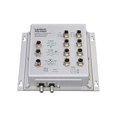Commutateur Ethernet administrable - I(P)ES-5208DF - Lantech Communications Europe GmbH - 10 ports / PoE / EN50155