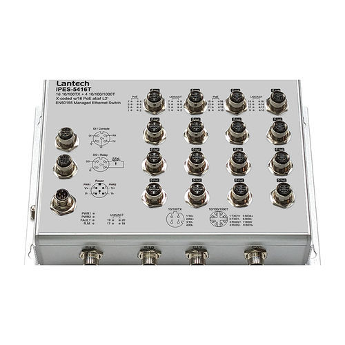 Commutateur Ethernet administrable - I(P)ES-5416T series - Lantech Communications Europe GmbH - 16 ports / PoE / EN50155