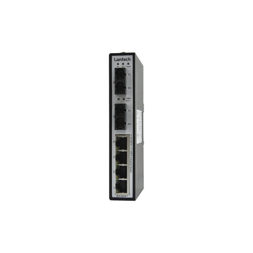 Commutateur Ethernet non administrable - IES-0204FT series - Lantech Communications Europe GmbH - 6 ports / sur rail DIN / mural