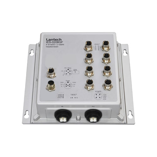 Commutateur Ethernet non administrable - IES-0208GF series - Lantech Communications Europe GmbH - 10 ports / gigabit / sur rail DIN