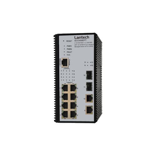 Commutateur Ethernet administrable - IES-5408DFT series - Lantech Communications Europe GmbH - 12 ports / gigabit / de niveau 2