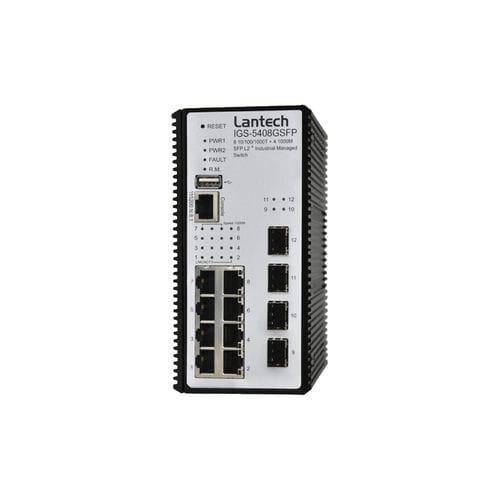 Commutateur Ethernet administrable - IGS-5408GSFP series - Lantech Communications Europe GmbH - 12 ports / Gigabit Ethernet / de niveau 2
