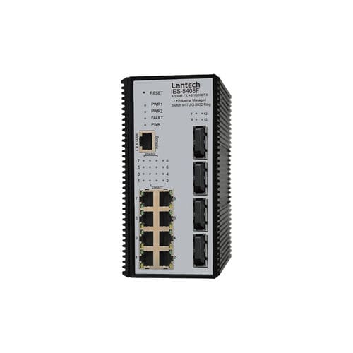 Commutateur Ethernet administrable - IGS-5408DFT-PT series - Lantech Communications Europe GmbH - 12 ports / 10/100BaseT(X) / gigabit