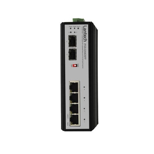 Commutateur Ethernet non administrable - IPGS-0204DSFP series - Lantech Communications Europe GmbH - 6 ports / sur rail DIN / mural
