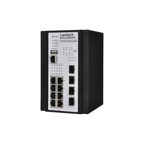 Commutateur Ethernet administrable - IPGS-5408GSFP series - Lantech Communications Europe GmbH - 12 ports / gigabit / de niveau 2