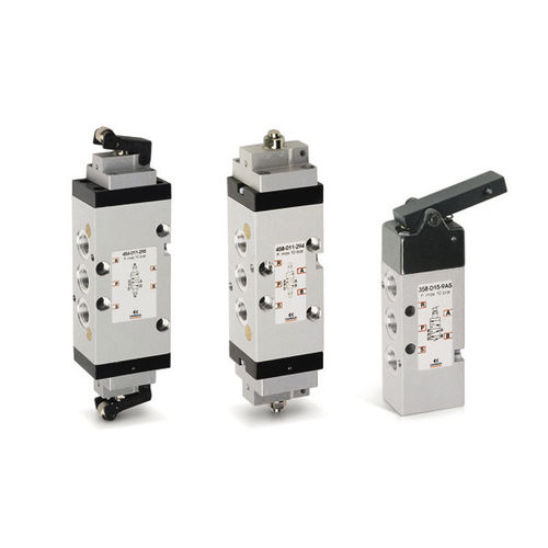Distributeur pneumatique à tiroir - 3, 4 series - CAMOZZI AUTOMATION - à commande mécanique / 3/2 / 5/2 voies
