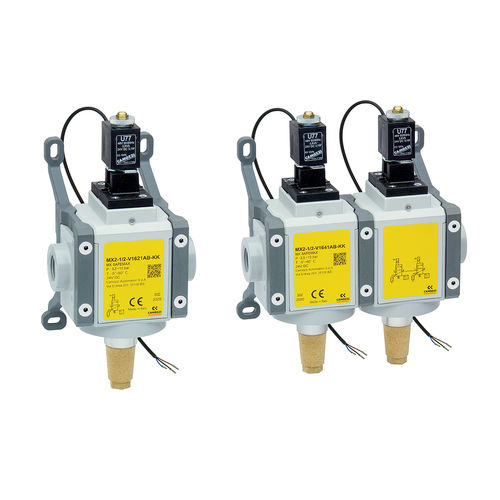 Soupape de sécurité 3/2 voies - MX Safemax series + AVP - CAMOZZI AUTOMATION - à air comprimé / en ligne / compacte