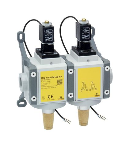 Soupape de sécurité pour air comprimé - MX SAFEMAX - CAMOZZI AUTOMATION - en aluminium / en ligne / compacte