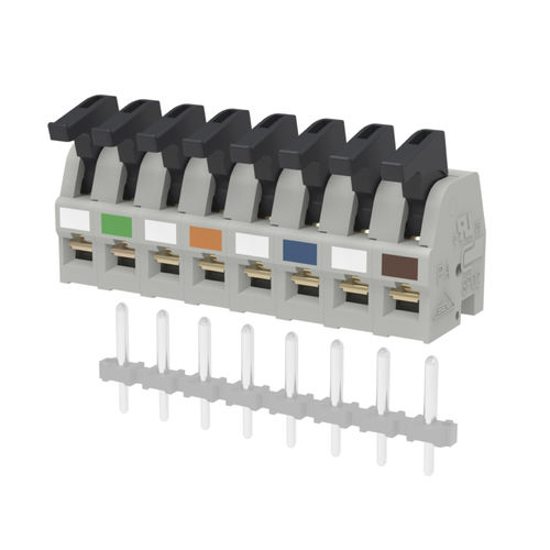 Bloc de jonction pour circuit imprimé - SP02508HDNC ASP0250804-004 - METZ CONNECT - à levier / à ressort / gris