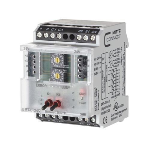 Module E/S numérique - BMT-DIO4/2 BACnet MS/TP - METZ CONNECT - BACnet / avec sortie relais / 4 entrées numériques