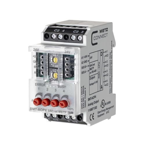 Module E/S analogique - BMT-AOP4 BACnet MS/TP - METZ CONNECT - BACnet / à 4 sorties analogiques