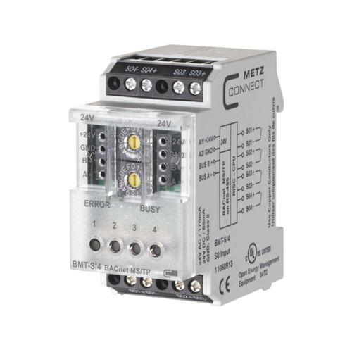 Module E/S numérique - BMT-SI4 BACnet MS/TP - METZ CONNECT - BACnet / à 4 entrées analogiques / sur rail DIN