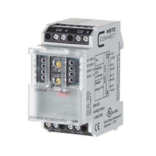 Module d'E/S numérique - MR-AO4 Modbus RTU - METZ CONNECT - Modbus RTU / à 4 sorties analogiques / sur rail DIN