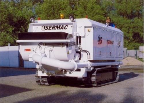 Pompe à béton sur chenilles - 80 m³/h | STAR 8" SCM80CHP - SERMAC S.p.A. - pour chantier