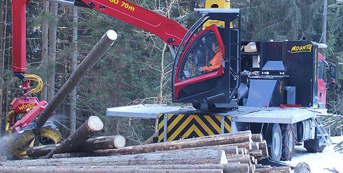 Abatteuse forestière sur pneus - Mounty 3000 series   - Konrad Forsttechnik - grue aérienne
