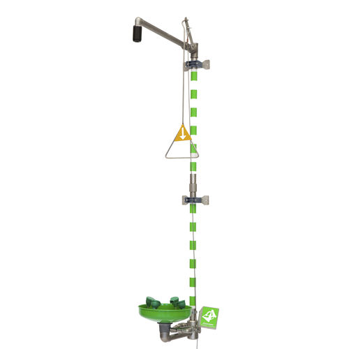 Douche de sécurité murale - 797 6170 - GIA Premix AB - avec douche oculaire/faciale / en plastique / en acier inoxydable