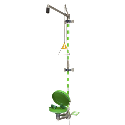 Douche de sécurité murale - 797 6172 - GIA Premix AB - avec douche oculaire/faciale / en plastique / en acier inoxydable