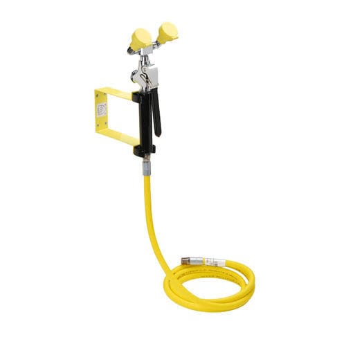 Douche de sécurité murale - 795 7913 - GIA Premix AB - montée sur plateforme / avec douche oculaire/faciale / en plastique