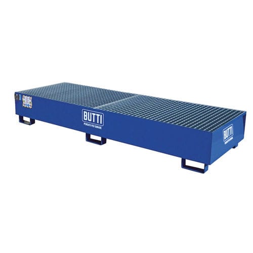 Bac de rétention 4 fûts - 8080V4F - BUTTI - en acier / avec grille galvanisée / avec caillebotis amovible