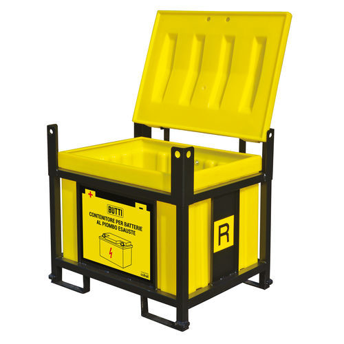 Caisse en polypropylène - 98CNT250P - BUTTI - en métal / de récupération pour batteries usagées / avec couvercle