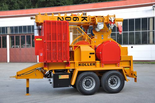 Câble-mât pour débardage en montée et en descente - K602H - Koller Forsttechnik - monté sur remorque