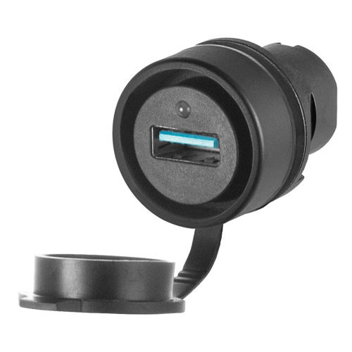 Connecteur électrique prise - 020PUSB - New Elfin - d'alimentation électrique / USB / rond