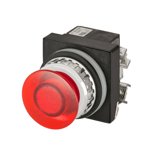Bouton poussoir coup de poing - New Elfin - à ressort / IP65 / lumineux