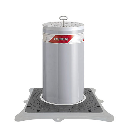 Borne escamotable semi-automatique - 275/P 500SA - PILOMAT - pneumatique / en acier inoxydable / pour zones piétonnes