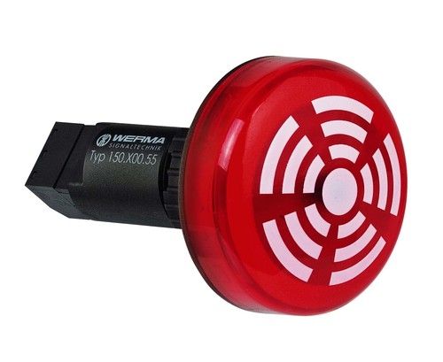 Buzzer d'alarme IP65 - 150.100.55 - WERMA - avec feu à LED