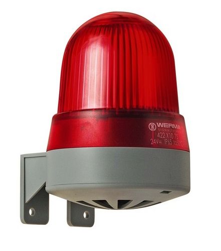Buzzer d'alarme à sécurité intrinsèque - 422.110.75 - WERMA - avec feu à LED