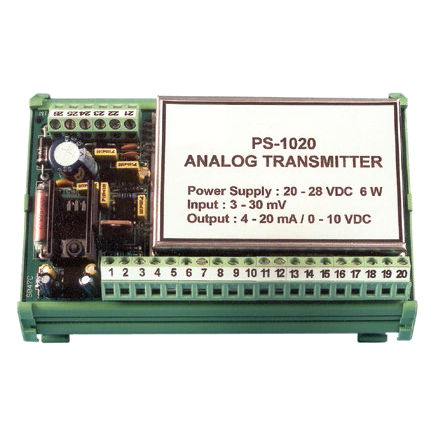 Transmetteur de pesage analogique - PS-1020 - Vishay Nobel Transducers - monté sur rail DIN