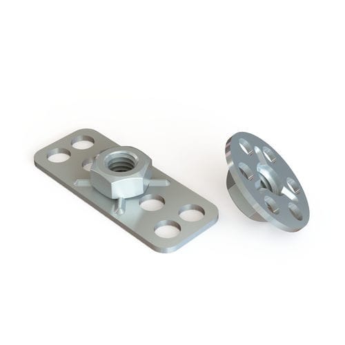 Raccord à plaque avec écrou - DRP series - Specialinsert s.r.l. - à coller / en acier inoxydable / en acier zingué
