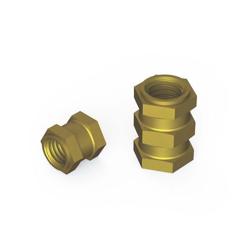 Insert hexagonal - ES series - Specialinsert s.r.l. - fileté / en laiton / pour thermoplastiques