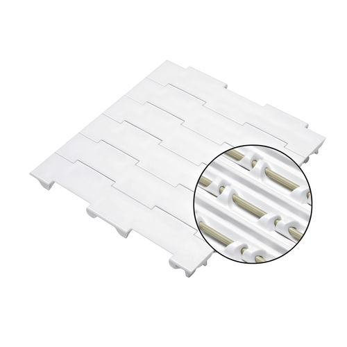 Chaîne de convoyage en plastique - HyCLEAN - Habasit - à charnières / pour l'industrie agroalimentaire / modulaire