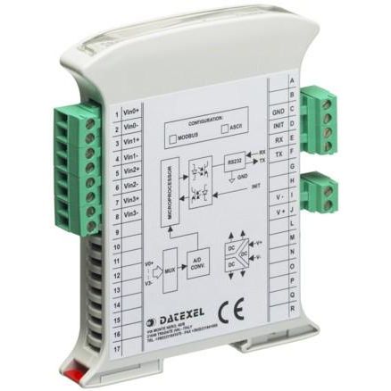 Module d'entrée analogique - DAT3016 - DATEXEL SRL - Modbus RTU / RS-485 / RS-232