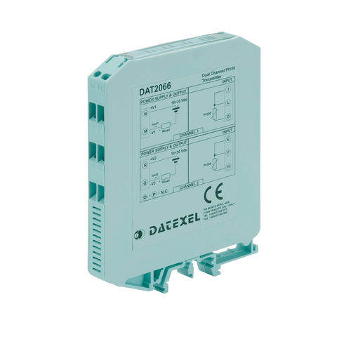Transmetteur de température sur rail DIN - DAT2066 - DATEXEL SRL - Pt100 / 2 canaux / 4-20 mA