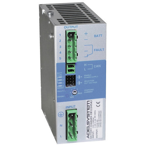 Chargeur de batterie pour outillage électroportatif - CB12245AJ Canbus J1939 - ADELSYSTEM - pour distribution électrique / pour contrôle d'accès / sur rail-DIN