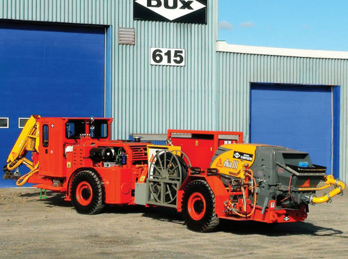 Machine à projeter béton - S1-SHOTCRETER - DUX MACHINERY CORPORATION - sur bras articulé