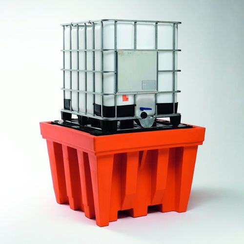 Bac de rétention pour cubitainer -  BS112 1CP - VEAB - en polyéthylène / gerbable / rigide