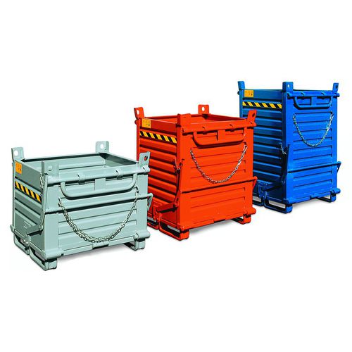 Conteneur à déchets en acier - BS125 C  - VEAB - en acier inoxydable / déchargement par le fond