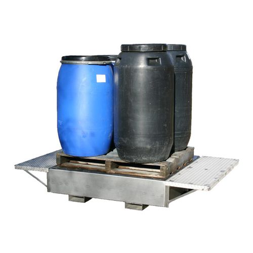 Bac de rétention 4 fûts - BS112 4F INOX - VEAB - en inox / rigide