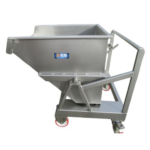 Benne basculante en acier inoxydable - BS125 INOX - VEAB - en acier / pour chariot élévateur / avec roues